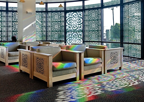 Solar powered art installation in a library.