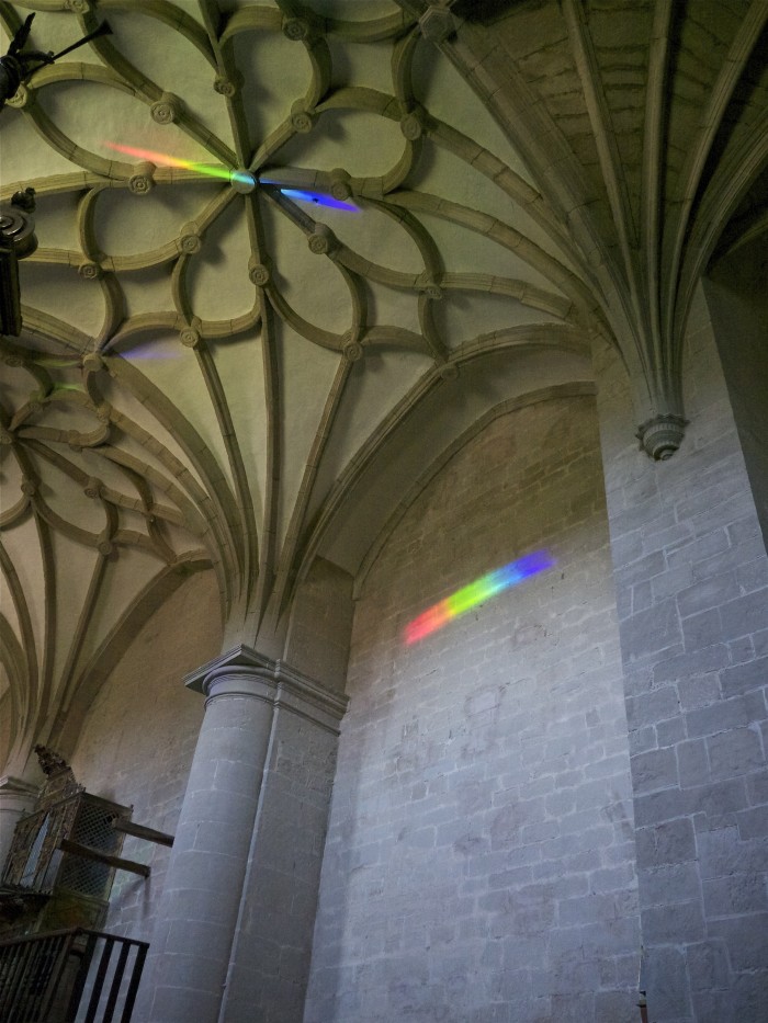 Church art made from rainbow light