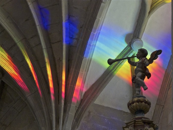 Church art made from solar spectrum rainbow light